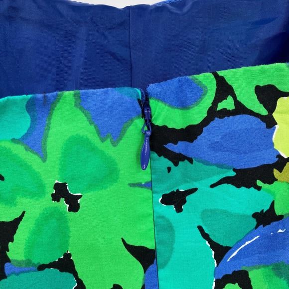 Cato Plus Size Blue Green Floral Zip A Line Adjustable Straps Cotton Sundress - Picture 7 of 7